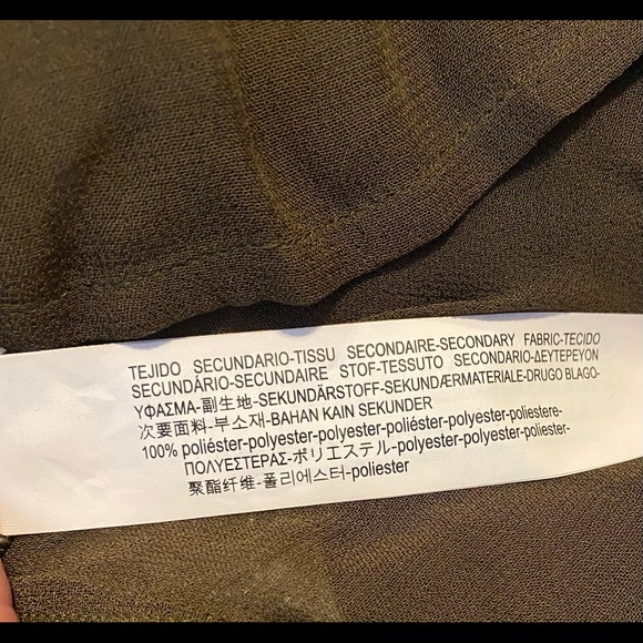 ZARA BASIC Silk Velvet Beads Embroidery Kimono Tunic Top Olive, size XS - Picture 11 of 16